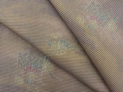 平和屋着物■上質な紬　霞屏風花文　逸品　n-th1151