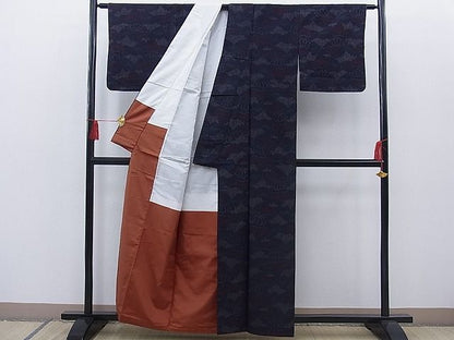 平和屋着物■上質な紬　桐花文　逸品　n-th1157