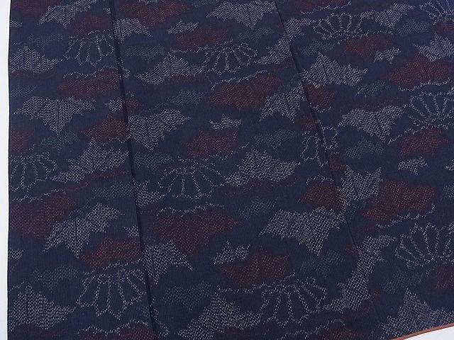 平和屋着物■上質な紬　桐花文　逸品　n-th1157