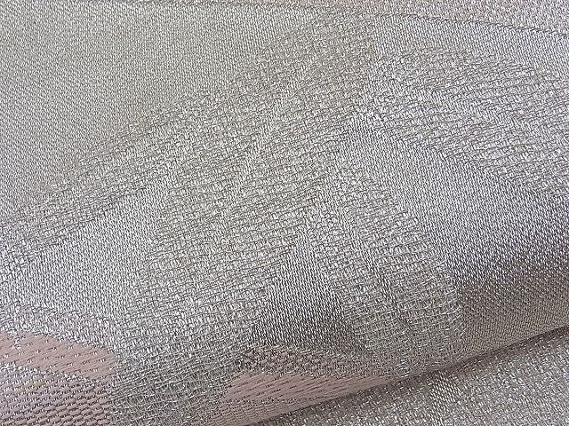 平和屋着物■全通柄袋帯　笹の葉文　銀糸　逸品　n-th1208