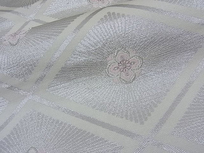 平和屋着物■六通柄袋帯 唐織 菱吉祥花文 銀糸 逸品 n-th1211