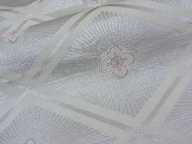 平和屋着物■六通柄袋帯 唐織 菱吉祥花文 銀糸 逸品 n-th1211