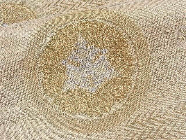 平和屋着物■六通柄袋帯 エ霞吉祥花丸文 金銀糸 逸品 n-th1223