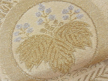 平和屋着物■六通柄袋帯 エ霞吉祥花丸文 金銀糸 逸品 n-th1223