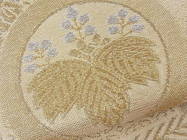平和屋着物■六通柄袋帯 エ霞吉祥花丸文 金銀糸 逸品 n-th1223