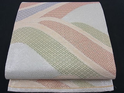 平和屋着物■佐賀錦　六通柄袋帯　流水吉祥文　二重箔　金銀糸　逸品　n-th1236