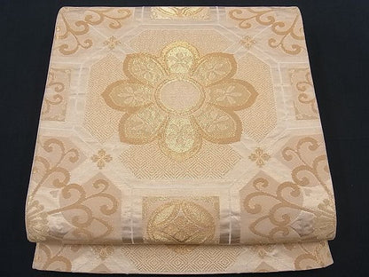 平和屋着物■六通柄袋帯 吉祥花唐草文 金糸 逸品 n-th1238