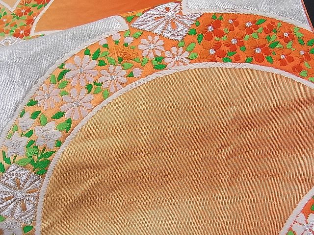 平和屋着物■六通柄袋帯 唐織 花青海波 銀糸 逸品 n-th1239