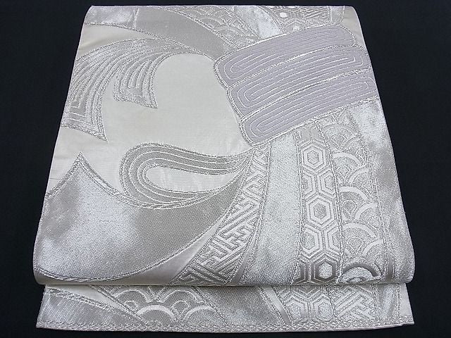 平和屋着物■六通柄袋帯 唐織 束ね熨斗吉祥文 銀糸 逸品 n-th1241