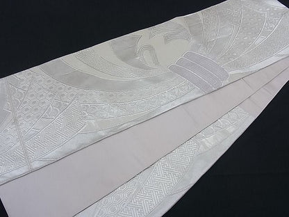 平和屋着物■六通柄袋帯 唐織 束ね熨斗吉祥文 銀糸 逸品 n-th1241