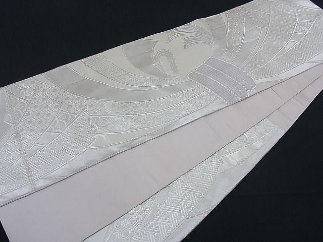 平和屋着物■六通柄袋帯 唐織 束ね熨斗吉祥文 銀糸 逸品 n-th1241