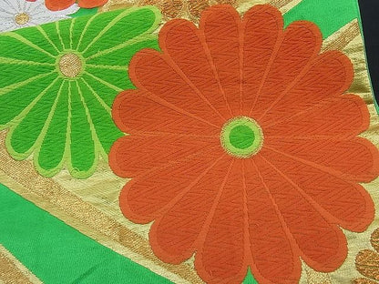 平和屋着物■六通柄袋帯 唐織 菊散らし 金銀糸 逸品 n-th1287