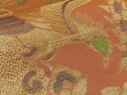 平和屋着物■六通柄袋帯 向かい鳥吉祥花文 金糸 逸品 n-th1288