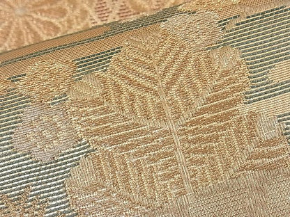 平和屋着物■六通柄袋帯 扇面巻絵文 金彩箔錦 逸品 n-th1294