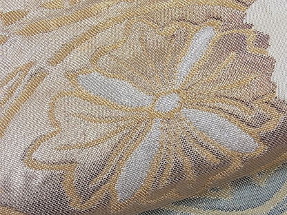 平和屋着物■六通柄袋帯 ふくれ織 向かい孔雀吉祥花文 金銀糸 逸品 n-th1297