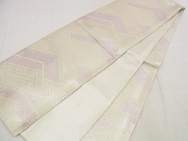 平和屋着物■佐賀錦 全通柄袋帯 吉祥菱文 銀糸 逸品 n-up0234