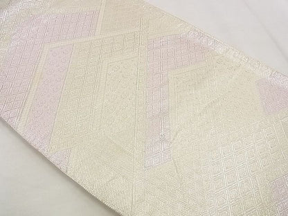 平和屋着物■佐賀錦 全通柄袋帯 吉祥菱文 銀糸 逸品 n-up0234