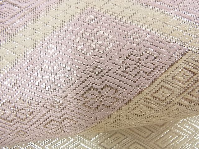 平和屋着物■佐賀錦 全通柄袋帯 吉祥菱文 銀糸 逸品 n-up0234