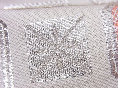 平和屋着物■西陣 六通柄袋帯 九百趣巧錦 吉祥蜀江花文 銀糸 逸品 n-vz0894