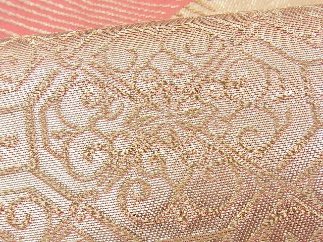 平和屋着物■六通柄袋帯 唐織 片輪車花文 金糸 逸品 n-vz1233