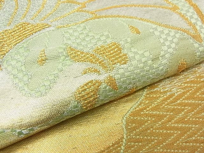 平和屋着物■六通柄袋帯 唐織 鳳凰鶴松丸文 金銀糸 逸品 n-wb2058