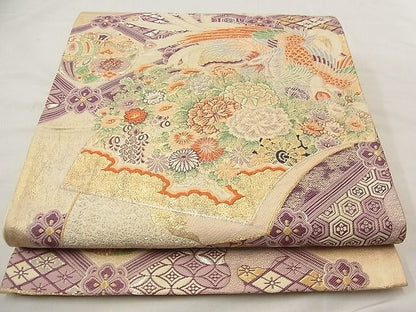 平和屋着物■六通柄袋帯 唐織 天井絵単紙 金銀糸 逸品 n-wb2060