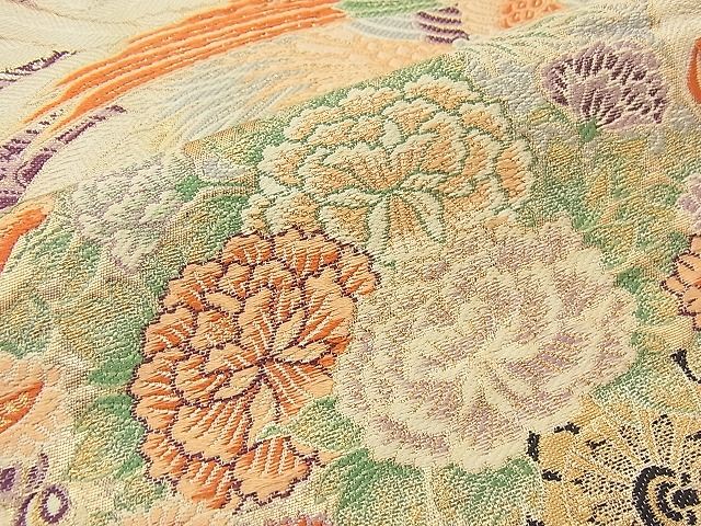 平和屋着物■六通柄袋帯 唐織 天井絵単紙 金銀糸 逸品 n-wb2060