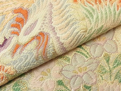 平和屋着物■六通柄袋帯 唐織 天井絵単紙 金銀糸 逸品 n-wb2060