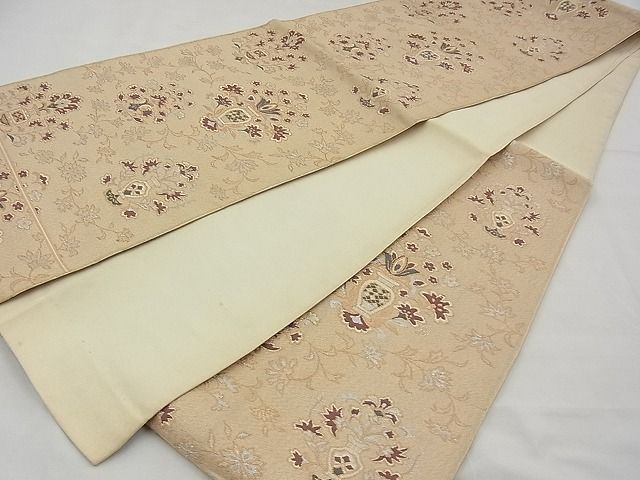 平和屋着物■六通柄袋帯 陶器花文 金銀糸 逸品 n-wk0213