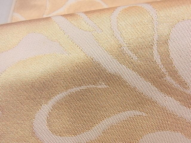 平和屋着物■六通柄 本袋帯 手織り 花唐草文 金糸 逸品 n-wu0053