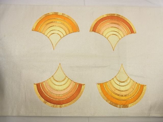 平和屋着物■袋帯 総刺繍 駒刺繍 青海波 金糸 逸品 n-wu0057