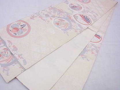 平和屋着物■六通柄袋帯 唐織 鳳凰吉祥花丸文 逸品 n-xi0088
