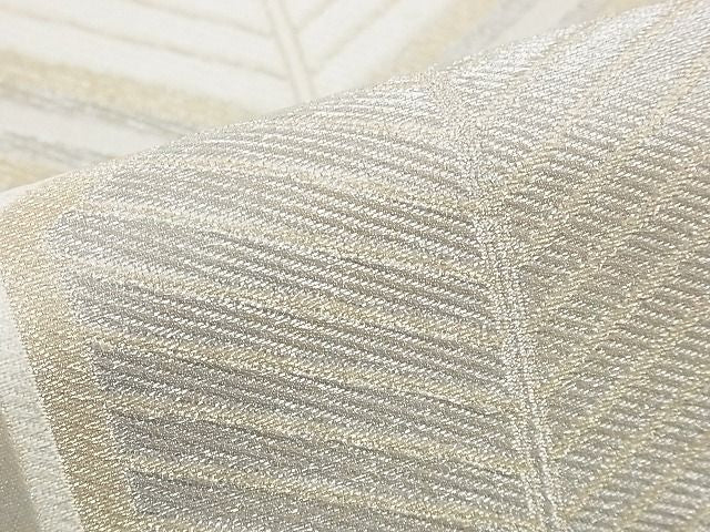 平和屋着物■六通柄袋帯 唐織 松葉亀甲文様 銀糸 n-xi0095