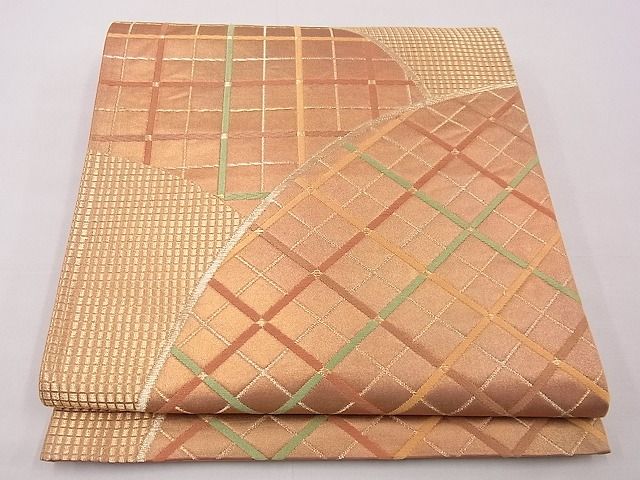 平和屋着物■六通柄袋帯 唐織 籬文様 金糸 逸品 n-xi0106