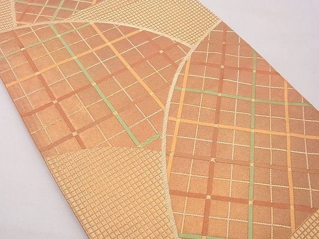 平和屋着物■六通柄袋帯 唐織 籬文様 金糸 逸品 n-xi0106