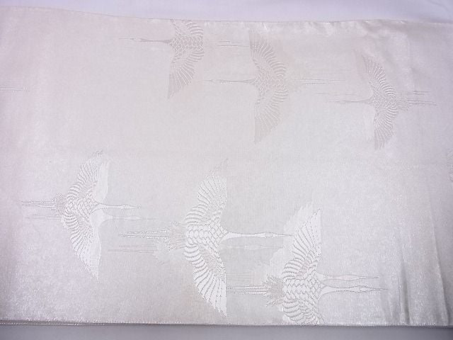 平和屋着物■六通太鼓柄袋帯 祝鶴 金銀糸 逸品 n-xi0377