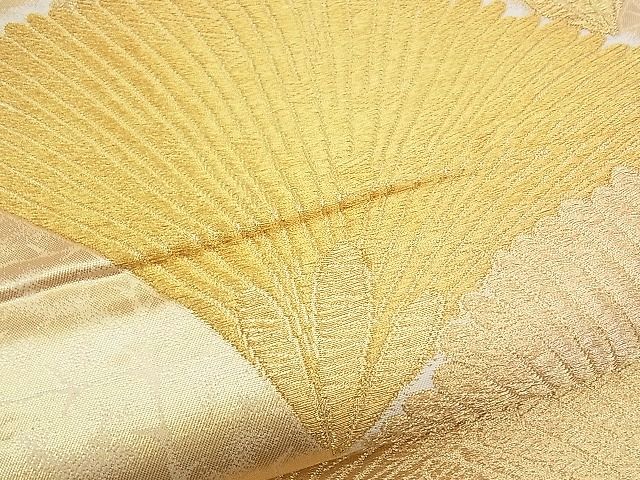 平和屋着物■六通柄袋帯 若松葉文 金糸 逸品 n-yc4026