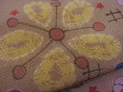 平和屋本店■希少　染色作家　山本由季　九寸開き名古屋帯　手描き　絞り　草花文　鬼しぼ縮緬　逸品　未使用　n - zb0225 - 平和屋