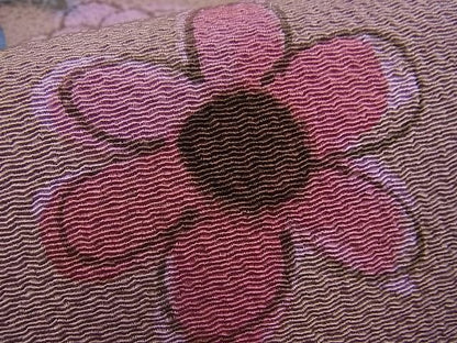 平和屋本店■希少　染色作家　山本由季　九寸開き名古屋帯　手描き　絞り　草花文　鬼しぼ縮緬　逸品　未使用　n - zb0225 - 平和屋