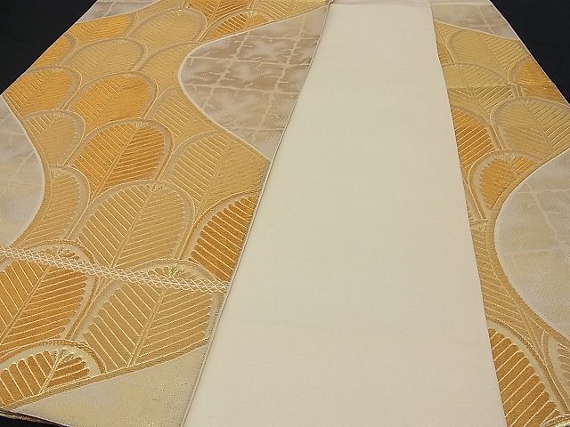 平和屋着物■六通柄袋帯 松葉文 金糸 逸品 n-ne0194