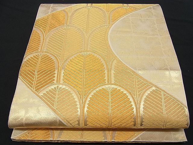 平和屋着物■六通柄袋帯 松葉文 金糸 逸品 n-ne0194