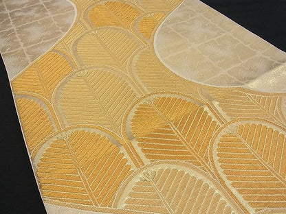 平和屋着物■六通柄袋帯 松葉文 金糸 逸品 n-ne0194