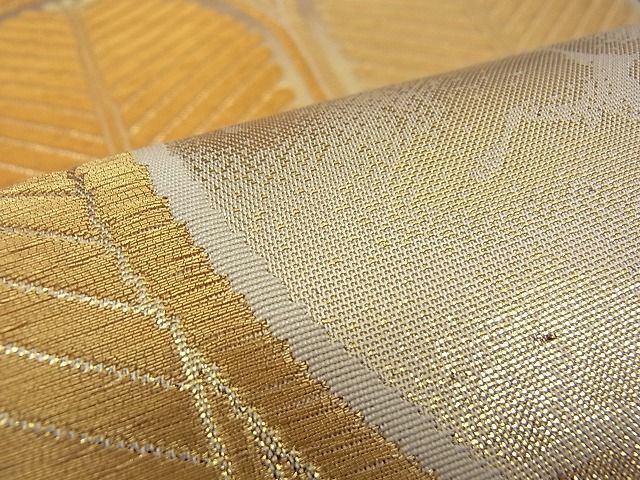 平和屋着物■六通柄袋帯 松葉文 金糸 逸品 n-ne0194