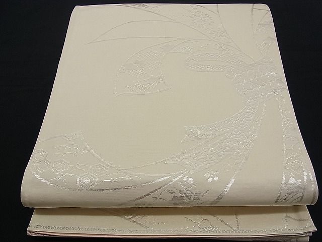 平和屋着物■両面 六通柄袋帯 束ね熨斗文 銀糸 逸品 n-ne0199