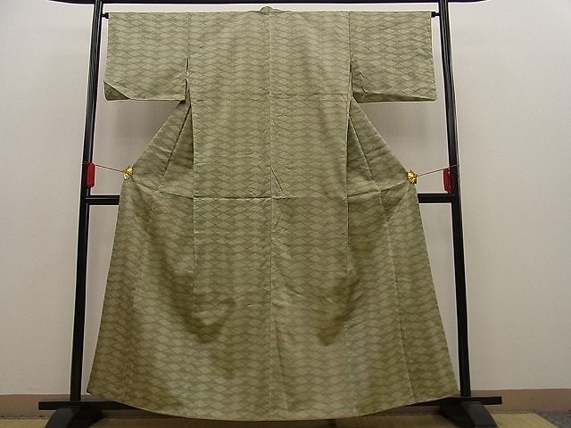 平和屋着物■上質な紬　菱吉祥文　逸品　n-ne0546