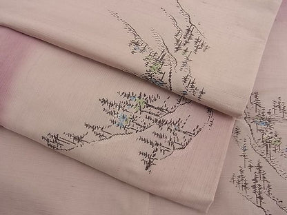 平和屋着物■上質な紬　遠山樹林文　逸品　n-ne0599