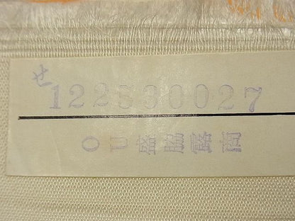 平和屋着物■西陣 六通柄袋帯 唐織 流水扇面草花文 銀糸 逸品 n-ne0665