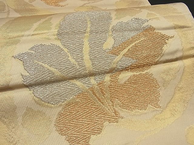 平和屋着物■六通柄袋帯 葡萄蔦の葉文 金銀糸 逸品 n-ne0681