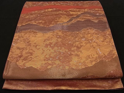 平和屋着物■西陣 六通柄袋帯 遠山霞文 金糸 逸品 n-ne1196