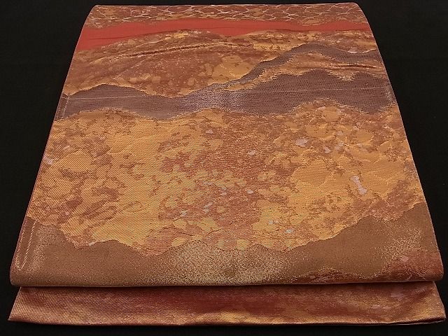 平和屋着物■西陣 六通柄袋帯 遠山霞文 金糸 逸品 n-ne1196